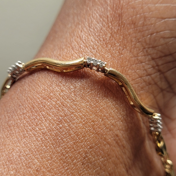 Real! 10kt Gold & Diamonds Tennis Bracelet - Picture 3 of 11